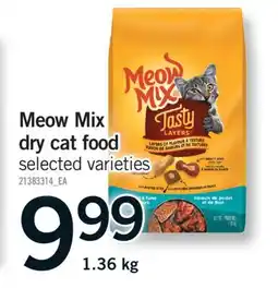 Fortinos MEOW MIX DRY CAT FOOD, 1.36 LG offer