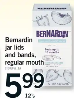 Fortinos BERNARDIN JAR LIDS AND BANDS, REGULAR MOUTH, 12'S offer