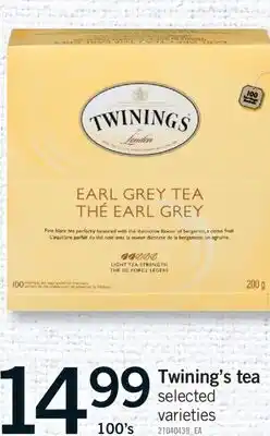 Fortinos TWINING'S TEA, 100'S offer