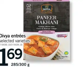 Fortinos DIVYA ENTRÉES 285/300 G offer