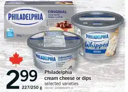 Fortinos PHILADELPHIA CREAM CHEESE OR DIPS, 227/250 G offer