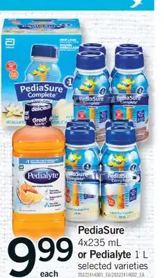 Fortinos PEDIASURE, 4X235 ML OR PEDIALYTE, 1 L offer