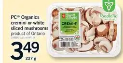 Fortinos PC ORGANICS CREMINI OR WHITE SLICED MUSHROOMS, 227 G offer