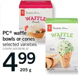 Fortinos PC WAFFLE BOWLS OR CONES, 205 g offer