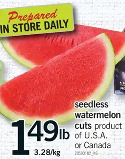 Fortinos SEEDLESS WATERMELON CUTS offer