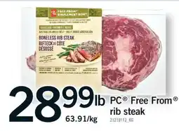 Fortinos PC FREE FROM RIB STEAK offer