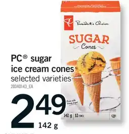 Fortinos PC SUGAR ICE CREAM CONES, 142 G offer