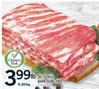 Fortinos ST. LOUIS PORK SIDE RIBS offer