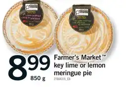 Fortinos FARMER'S MARKET LEMON KEY LIME OR LEMON MERINGUE PIE, 850 G offer