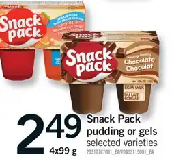 Fortinos SNACK PACK PUDDING OR GELS, 2X99 G offer