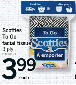 Fortinos SCOTTIES TO GO FACIAL TISSUE, 3 PLY offer