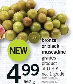 Fortinos BRONZE OR BLACK MUSCADINE GRAPES, 567 g offer