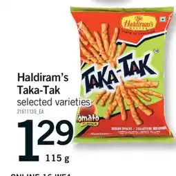 Fortinos HALDIRAM'S TAKA-TAK, 115 G offer