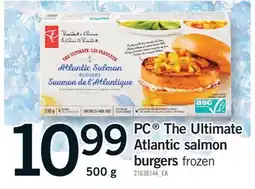 Fortinos PC THE ULTIMATE ATLANTIC SALMON BURGERS, 500 G offer