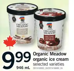 Fortinos ORGANIC MEADOW ORGANIC ICE CREAM, 946 mL offer