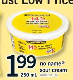 Fortinos NO NAME SOUR CREAM, 250 ML offer