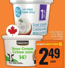 Food Basics SELECTION OR LIFE SMART SOUR CREAM offer