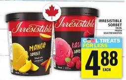 Food Basics IRRESISTIBLE SORBET offer