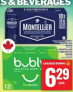 Food Basics BUBLY SPARKLING WATER OR MONTELLIER CARBONATED WATER offer