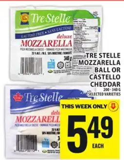 Food Basics TRE STELLE MOZZARELLA BALL OR CASTELLO CHEDDAR offer