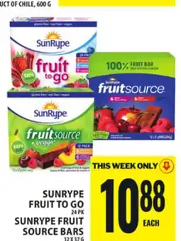 Food Basics SUNRYPE FRUIT TO GO OR SUNRYPE FRUIT SOURCE BARS offer