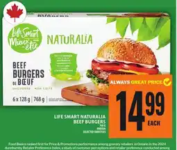 Food Basics LIFE SMART NATURALIA BEEF BURGERS offer