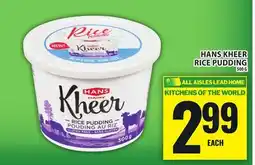 Food Basics HANS KHEER RICE PUDDING offer