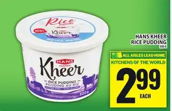Food Basics HANS KHEER RICE PUDDING offer
