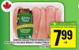 Food Basics ZABIHA HALAL FRESH BONELESS SKINLESS CHICKEN BREAST FAMILY PACK offer