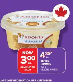 Metro ADONIS HUMMUS offer