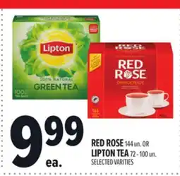 Metro RED ROSE 144 UN. OR LIPTON TEA 72-100 UN offer