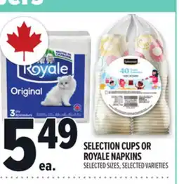 Metro SELECTION CUPS OR ROYALE NAPKINS offer
