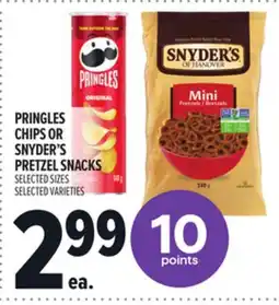 Metro PRINGLES CHIPS OR SNYDER'S PRETZEL SNACKS offer