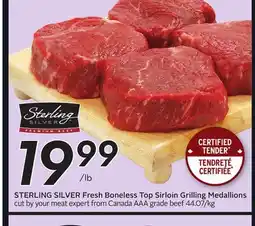 Sobeys Fresh Boneless Top Sirloin Grilling Medallions offer