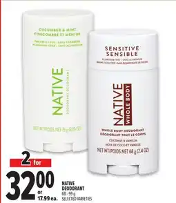 Metro NATIVE DEODORANT offer
