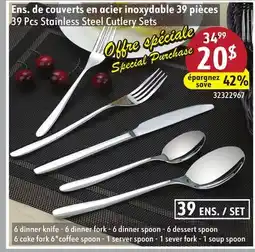 Sushi Shop 39 Pcs Stainless Steel Cutlery Sets offer