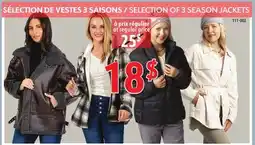 Sushi Shop SELECTION OF 3 SEASON JACKETS offer