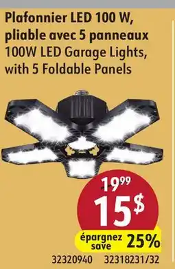 Sushi Shop 100W LED Garage Lights, with 5 Foldable Panels offer