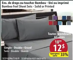 Sushi Shop Bamboo Feel Sheet Sets - Solid or Printed offer