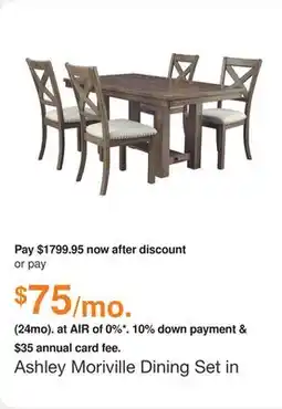 Ashley Furniture Ashley Moriville Dining Set in Grayish Brown offer
