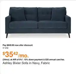 Ashley Furniture Ashley Bixler Sofa in Navy, Fabric offer