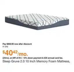 Ashley Furniture Sleep Gruve 2.0 10 Inch Memory Foam Mattress, Size: Queen by Ashley offer