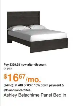 Ashley Furniture Ashley Belachime Panel Bed in Black, Size: Queen offer