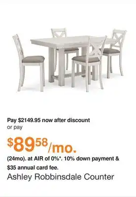 Ashley Furniture Ashley Robbinsdale Counter Dining Set in Antique White offer