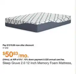 Ashley Furniture Sleep Gruve 2.0 12 Inch Memory Foam Mattress, Size: Queen by Ashley offer