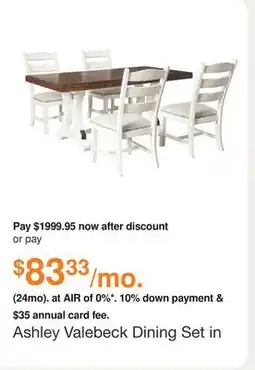 Ashley Furniture Ashley Valebeck Dining Set in White/Brown offer