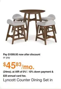 Ashley Furniture Lyncott Counter Dining Set in Light Gray/Brown by Ashley offer