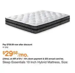 Ashley Furniture Sleep Essentials 10 Inch Hybrid Mattress, Size: Queen by Ashley offer