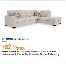 Ashley Furniture Aviemore 2 Piece Sectional in Stone, Fabric by Ashley offer