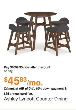 Ashley Furniture Ashley Lyncott Counter Dining Set in Charcoal/Brown offer